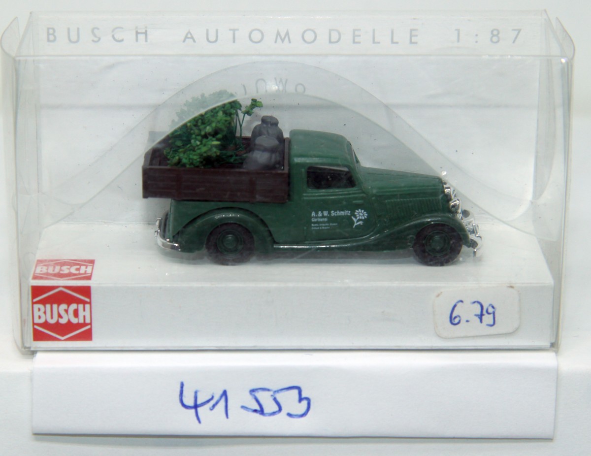Busch 41553, Mercedes-Benz 170V "Gärtnerei Schmitz", for H0 gauge, with original box