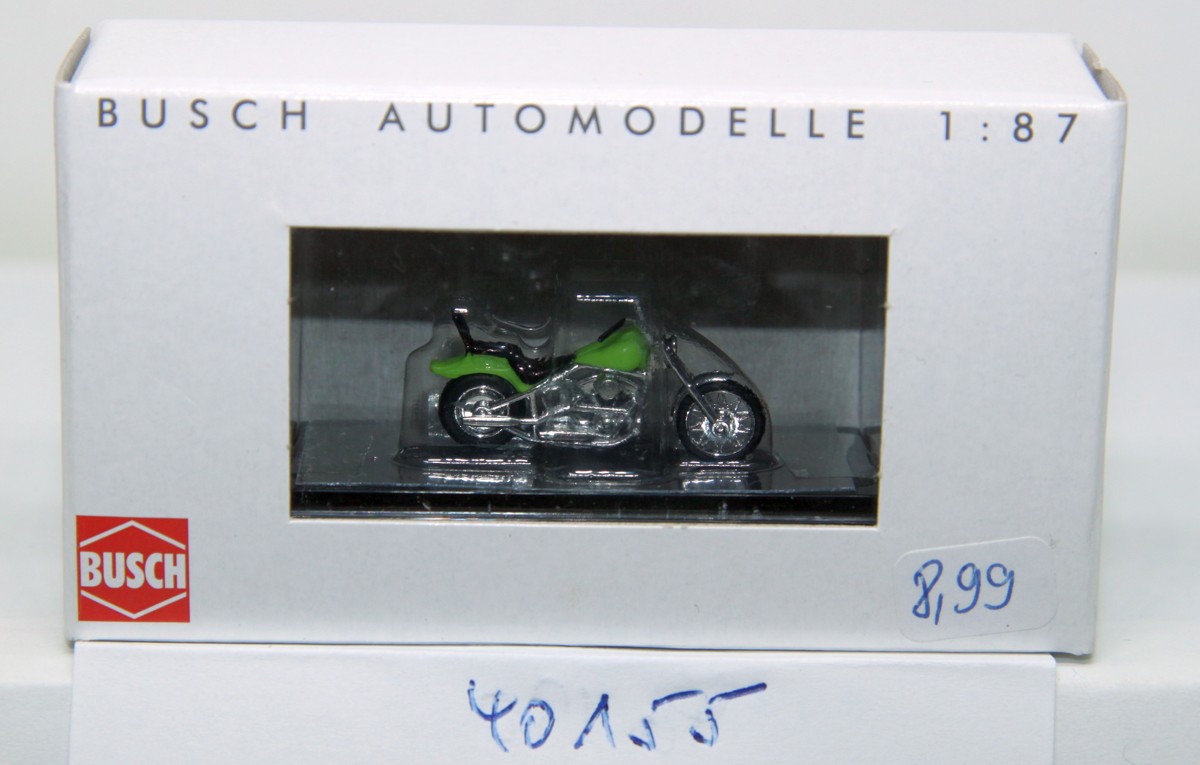 Busch 40155, US-Motorrad grün, für Spur H0, mit Originalverpackung