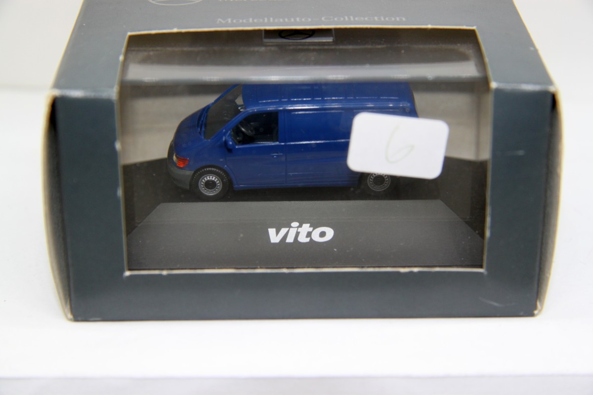 Herpa B 66000101, Mercedes-Benz Vito Kasten W638, dunkel-blau - Werbemodell - für Spur H0, in OVP
