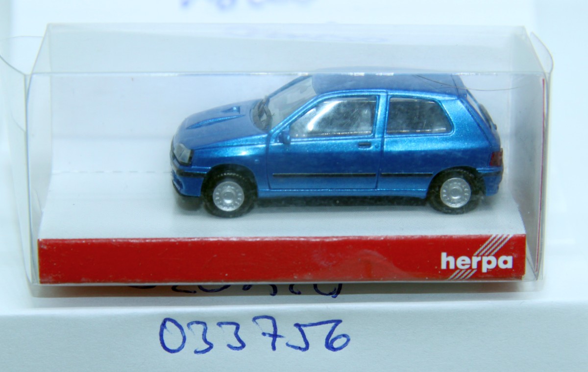 Herpa 033756, Renault Clio 16V, metallic, for H0 gauge, with original box