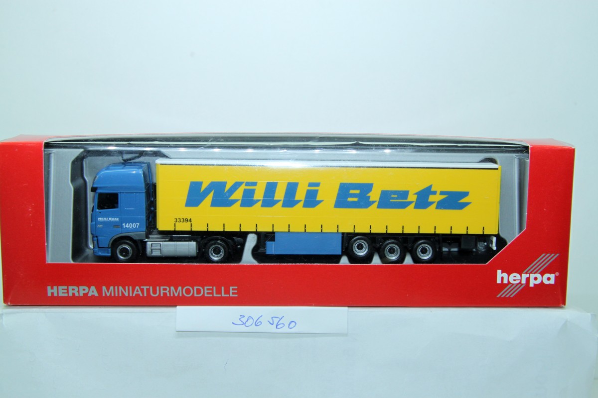 Herpa 306560, DAF XF SSC, Euro 6, curtainsider semitrailer, "Willi Betz", 