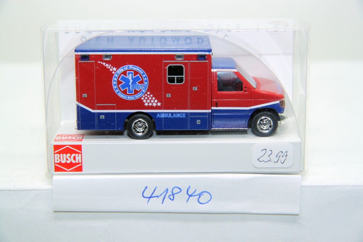 BUSCH 41840, Ford E-350, "Raytown Ambulance", for H0 gauge,