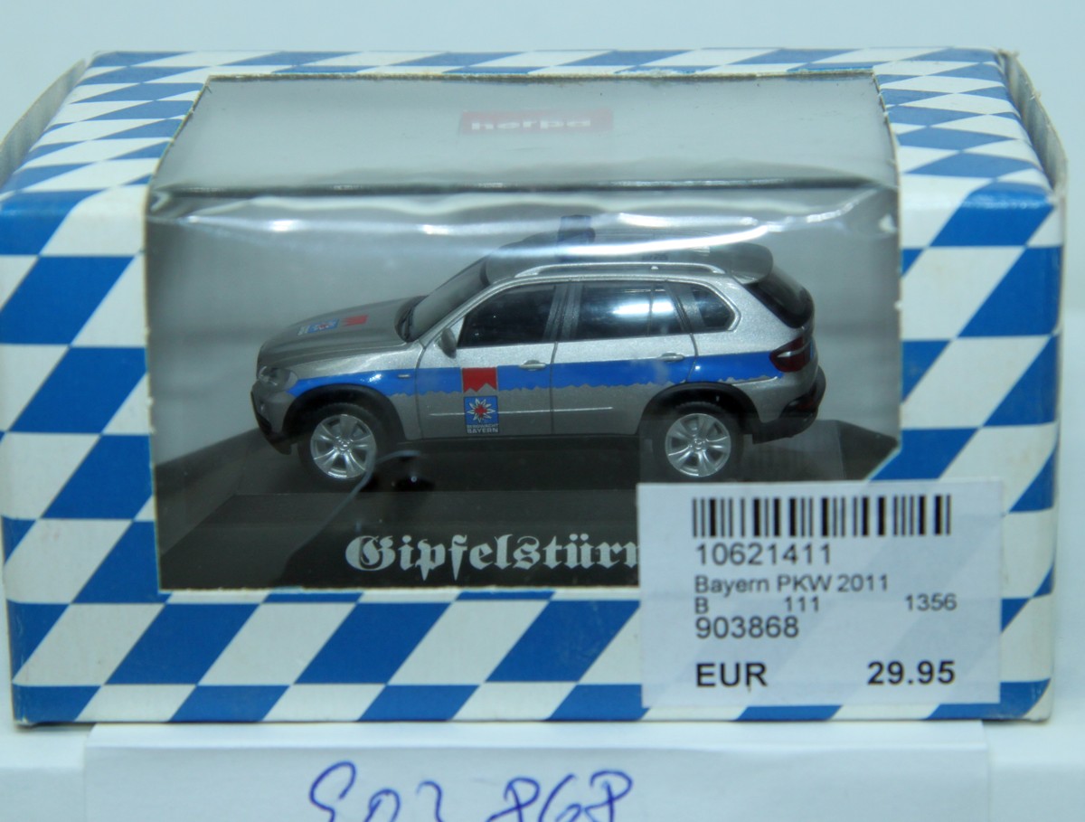 Herpa  903868, Herpa 903868, Bayern-PKW 2011, limitiert BMW X5 Bergwacht "Gipfelstürmer",