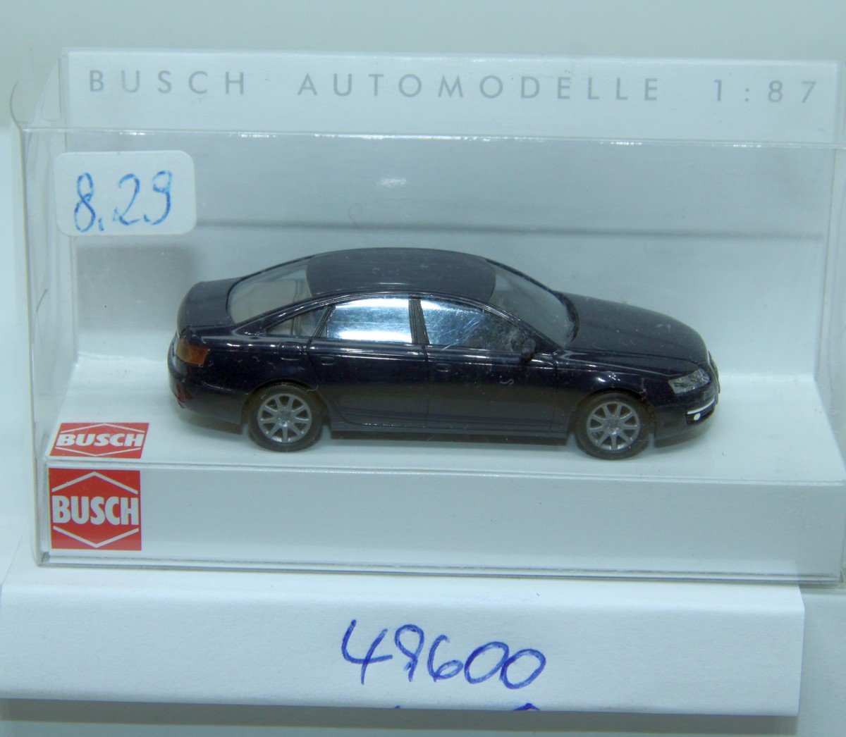 Busch 49600, Audi A6, sedan, year of construction 2004, blue, for H0 gauge