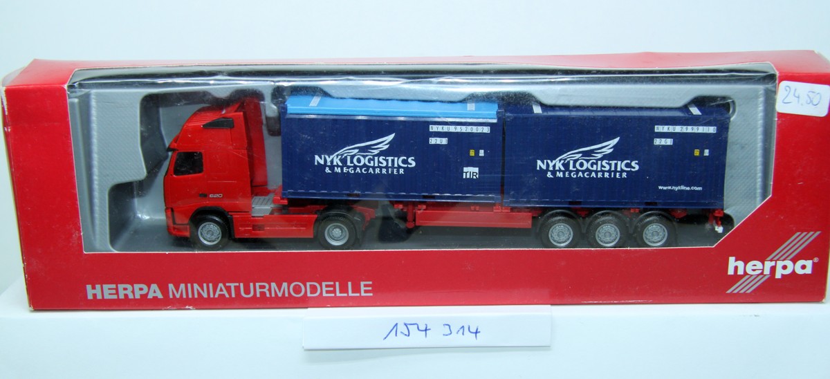 Herpa 154314, Volvo GL Container Sattelzug, "NYK Logistic", rot/blau