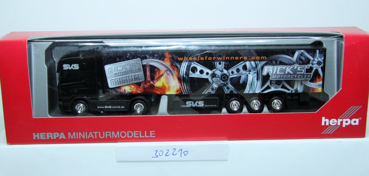 Herpa 302210, Scania R TL curtainsider semitrailer "SKS / wheelsforwinner.com" ,
