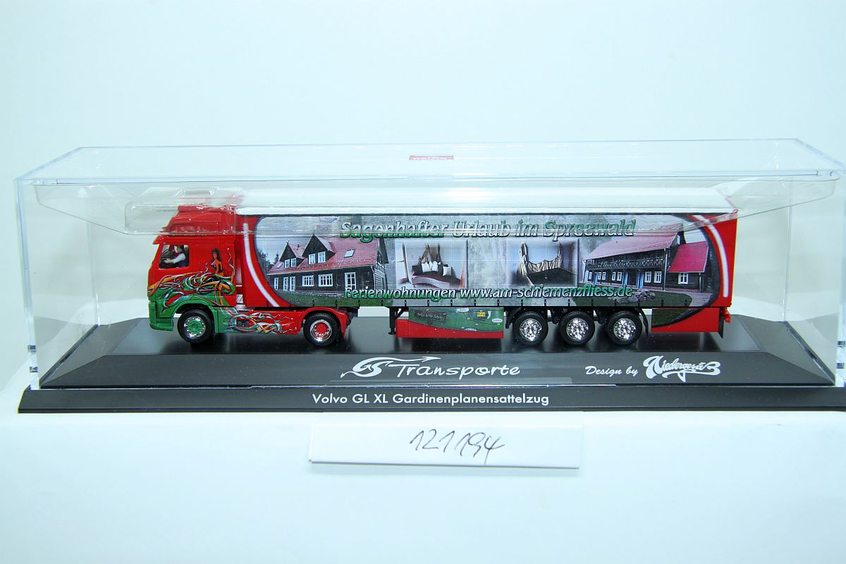 Herpa 121194, Volvo FH curtainsider articulated lorry "Spreewald / Schulisch", for H0 scale, 