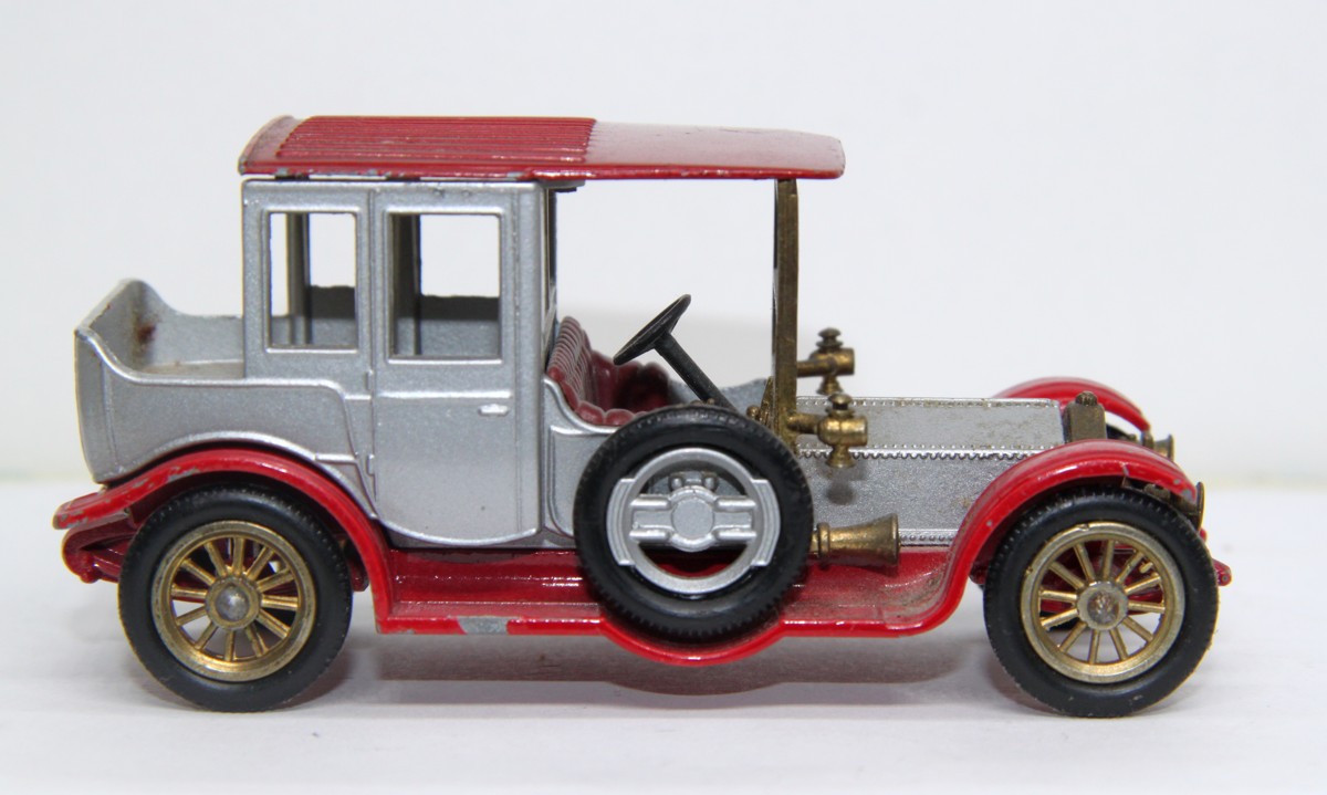  Matchbox Models of Yesteryear, 1912, Rolls Royce, silber/rot, Metallauto, made in England, ohne Originalverpackung