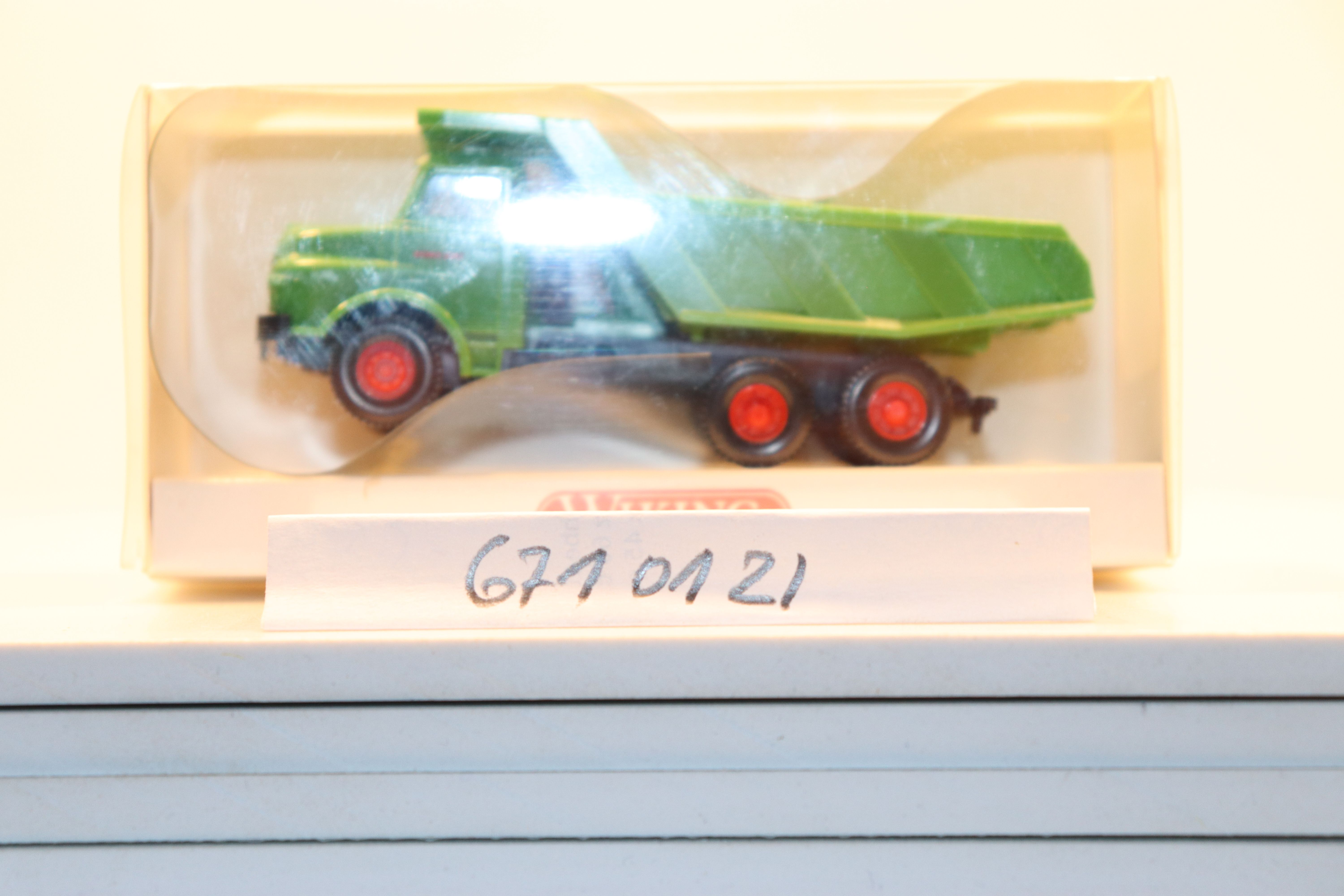 Wiking 6710121, Dumper truck (MAN) "WIMO-Bau", green, for H0 gauge, with original packaging