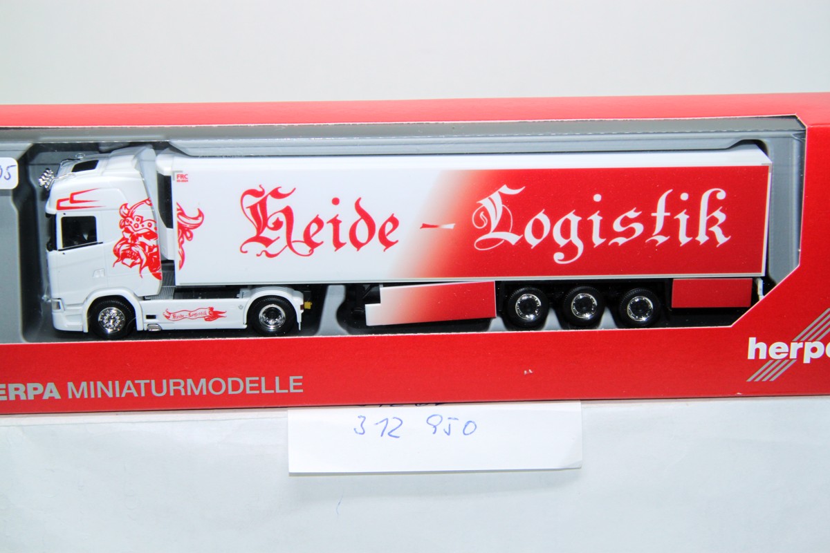 Herpa 312950, Scania CS Highline, refrigerated box semitrailer, "Heide Logistik"