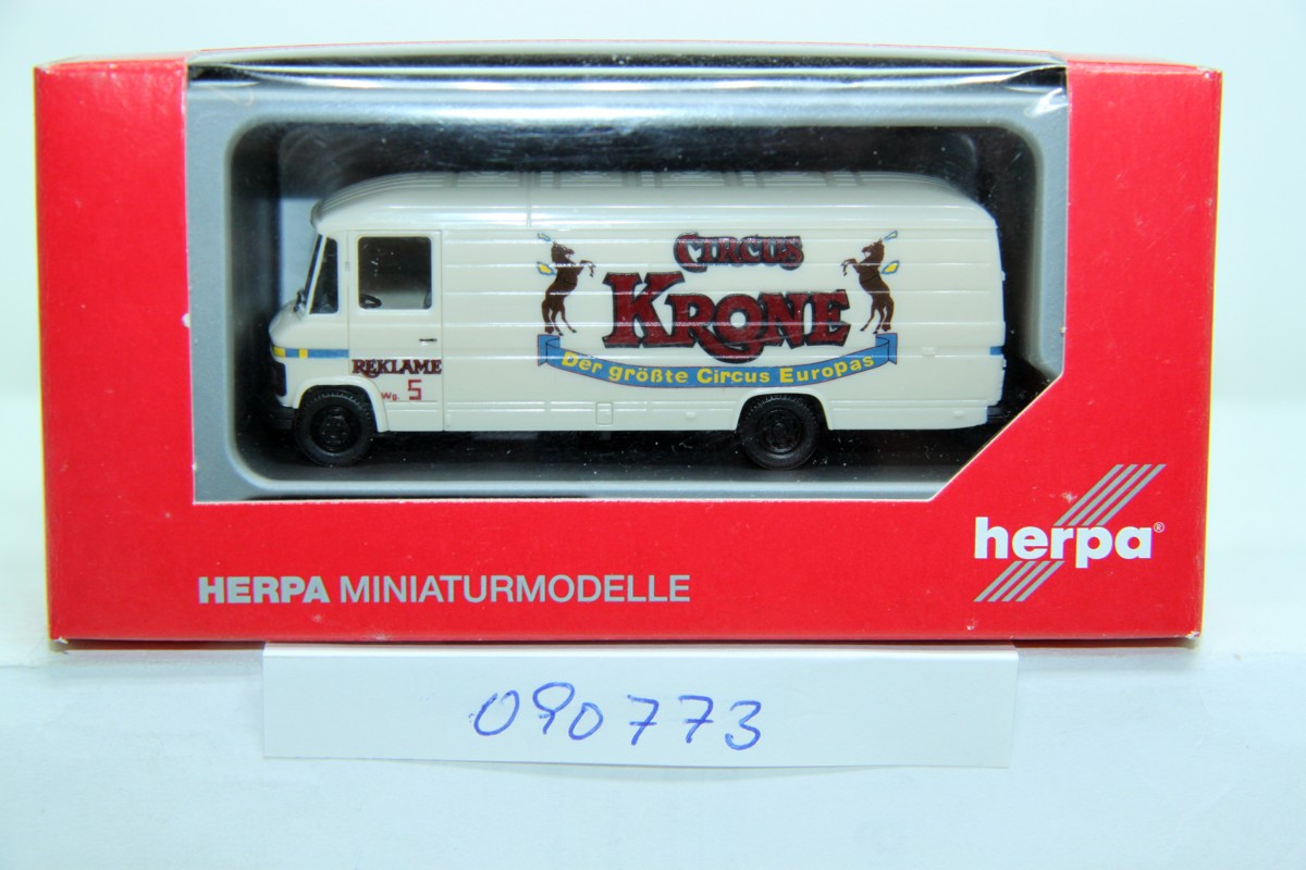 Herpa 090773, MB 508, box, "Circus Krone", H0 gauge,